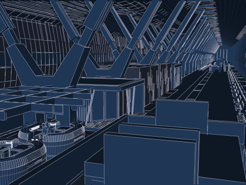 Terminal 4 do aeroporto de Barajas com interior Modelo 3D