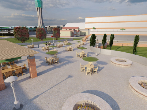 Terminal 4 do aeroporto de Barajas com interior Modelo 3D