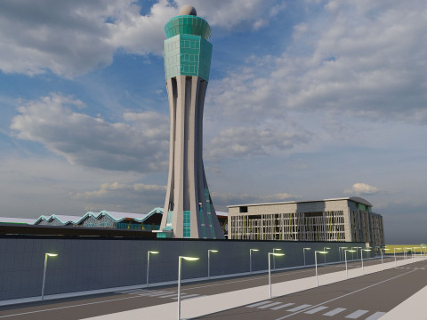 Terminal 4 do aeroporto de Barajas com interior Modelo 3D