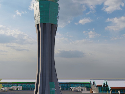 Terminal 4 do aeroporto de Barajas com interior Modelo 3D