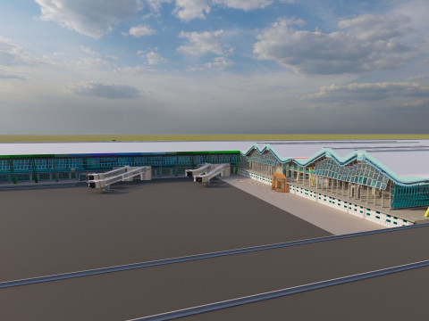 Terminal 4 do aeroporto de Barajas com interior Modelo 3D