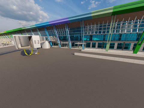 Terminal 4 do aeroporto de Barajas com interior Modelo 3D