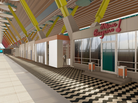 Terminal 4 do aeroporto de Barajas com interior Modelo 3D