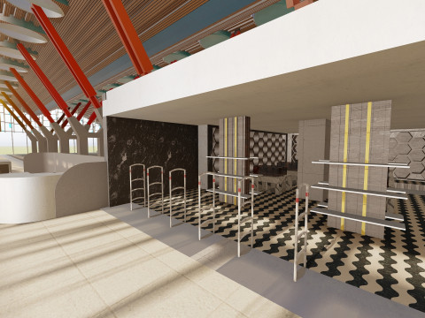 Terminal 4 do aeroporto de Barajas com interior Modelo 3D