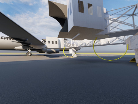 Terminal 4 do aeroporto de Barajas com interior Modelo 3D