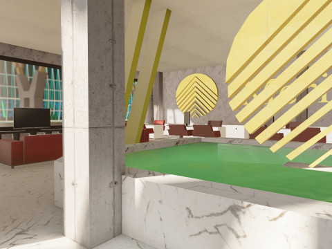 Terminal 4 do aeroporto de Barajas com interior Modelo 3D