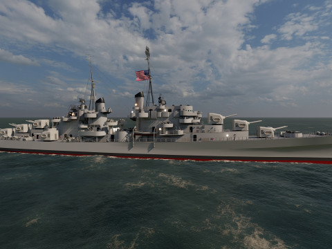 USS Oakland CL 95 3D Модель