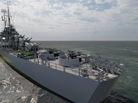USS Oakland CL 95 3D Модель