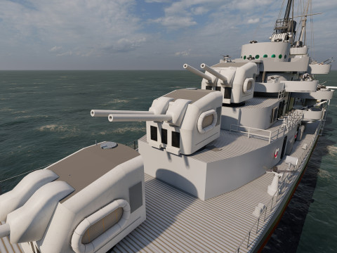 USS Oakland CL 95 3D Модель