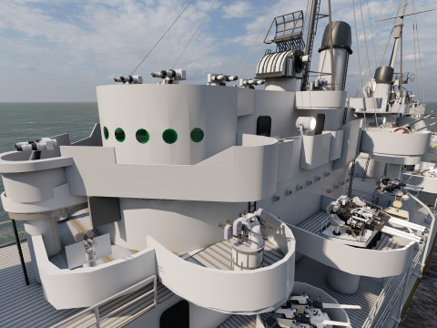USS Oakland CL 95 3D Модель