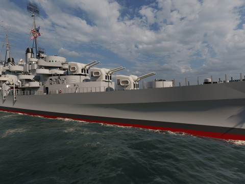 USS Oakland CL 95 3D Модель