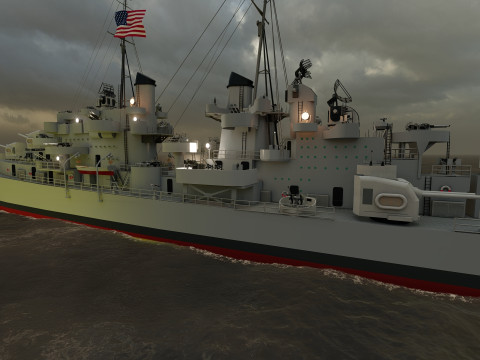 USS Oakland CL 95 3D Модель