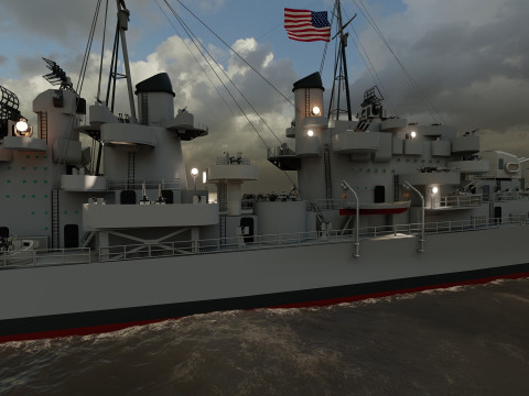 USS Oakland CL 95 3D Модель