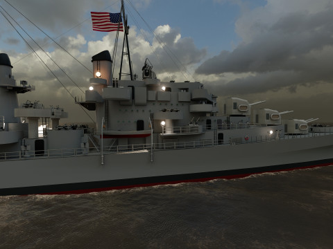 USS Oakland CL 95 3D Модель
