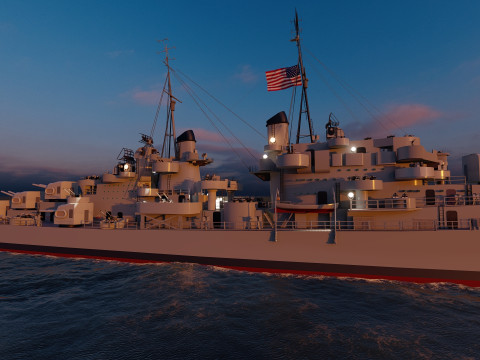 USS Oakland CL 95 3D Модель