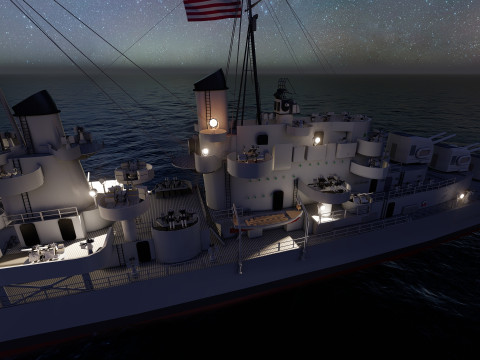 USS Oakland CL 95 3D Модель
