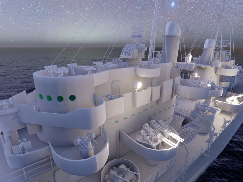 USS Oakland CL 95 3D Модель