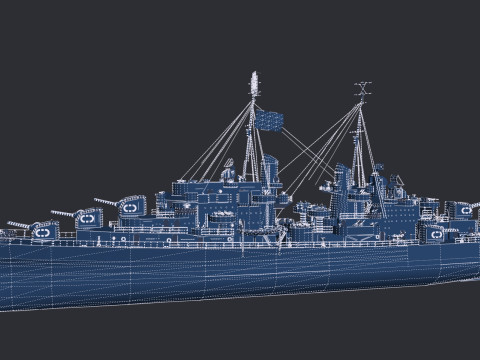 USS Oakland CL 95 3D Модель