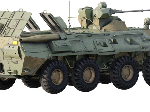 Detailed BTR-80 with interior 3D 模型