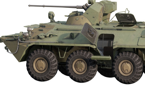 Detailed BTR-80 with interior 3D 模型