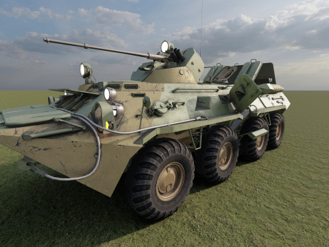 Detailed BTR-80 with interior 3D 模型