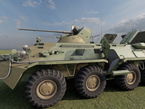 Detailed BTR-80 with interior 3D 模型