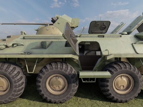 Detailed BTR-80 with interior 3D 模型