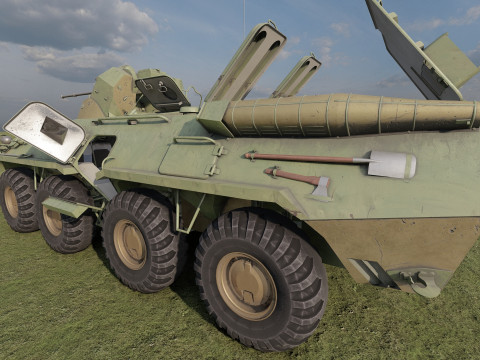Detailed BTR-80 with interior 3D 模型