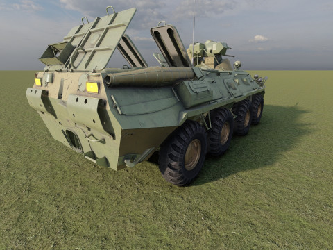Detailed BTR-80 with interior 3D 模型