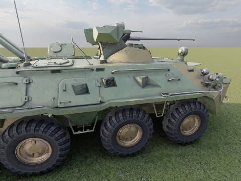 Detailed BTR-80 with interior 3D 模型
