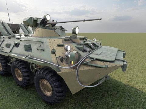 Detailed BTR-80 with interior 3D 模型