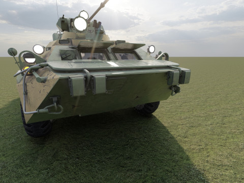 Detailed BTR-80 with interior 3D 模型