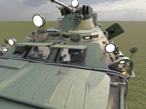 Detailed BTR-80 with interior 3D 模型