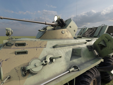 Detailed BTR-80 with interior 3D 模型
