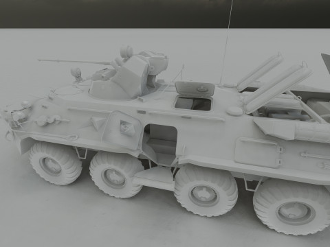 Detailed BTR-80 with interior 3D 模型