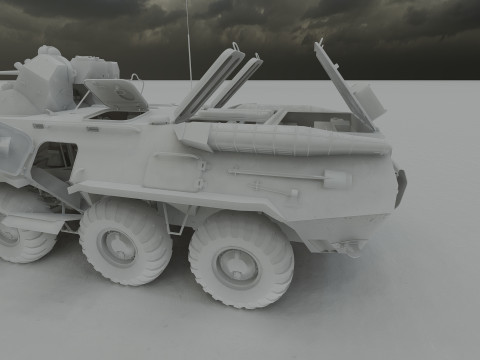Detailed BTR-80 with interior 3D 模型