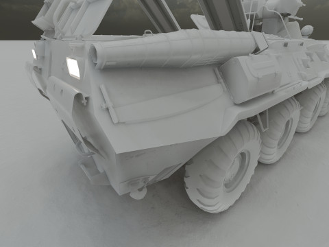 Detailed BTR-80 with interior 3D 模型