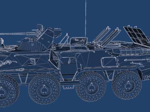 Detailed BTR-80 with interior 3D 模型