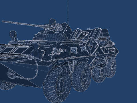 Detailed BTR-80 with interior 3D 模型