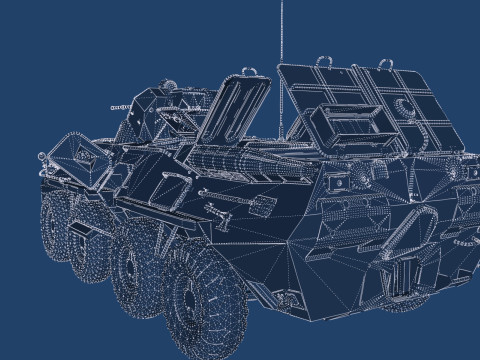 Detailed BTR-80 with interior 3D 模型