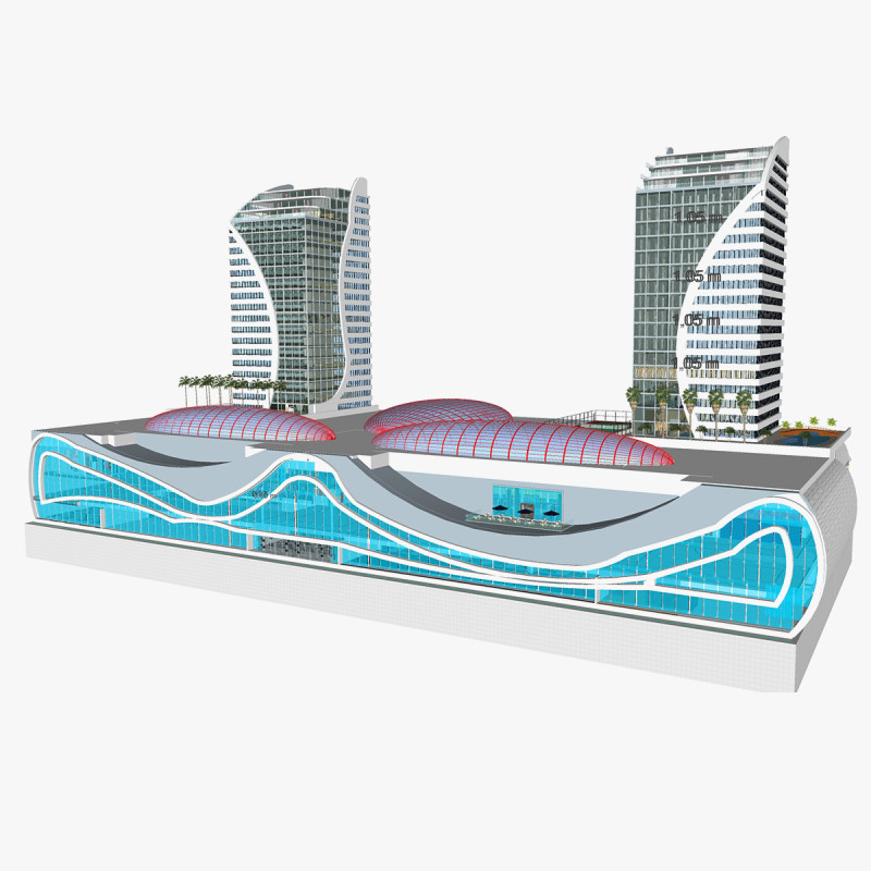 Conceptual mix use building 3Dモデル .c4d .max .obj .3ds .fbx .stl .blend 