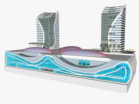 Conceptual mix use building 3D मॉडल