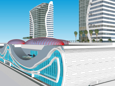 Conceptual mix use building 3Dモデル