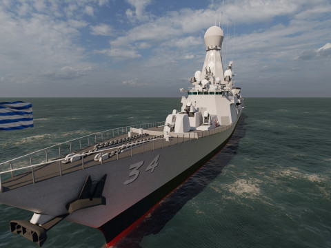 THERMOPYLES GREEK NAVY FRIGATE 3D Модель