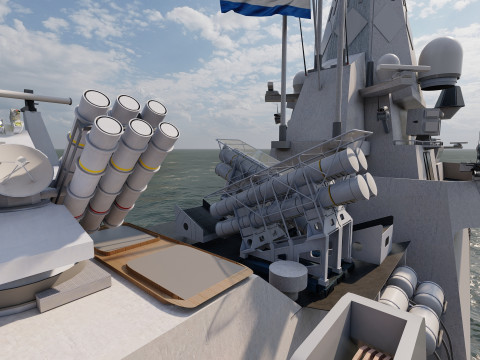 THERMOPYLES GREEK NAVY FRIGATE 3D Модель