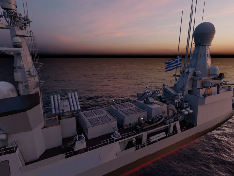 THERMOPYLES GREEK NAVY FRIGATE 3D Модель