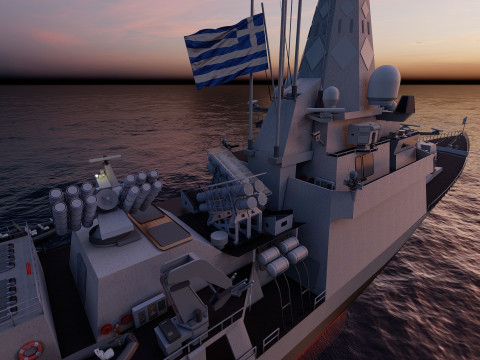 THERMOPYLES GREEK NAVY FRIGATE 3D Модель