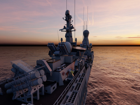 THERMOPYLES GREEK NAVY FRIGATE 3D Модель