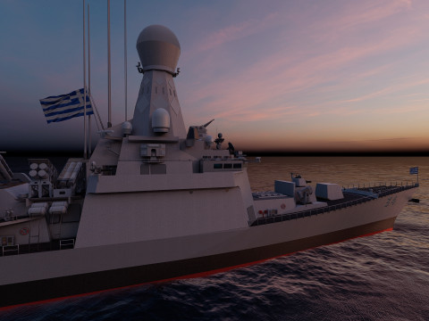 THERMOPYLES GREEK NAVY FRIGATE 3D Модель