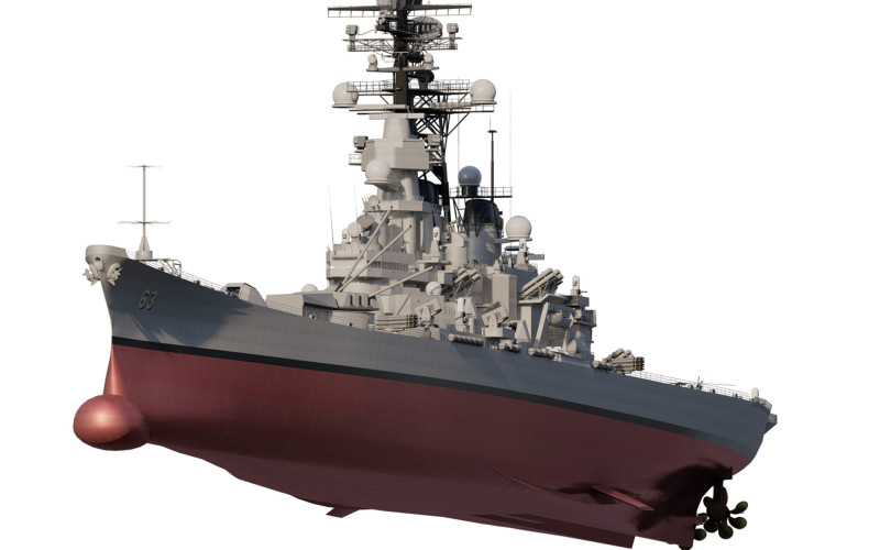 USS MISSOURI BB-63 3D 模型 .c4d .max .obj .3ds .fbx .stl .blend